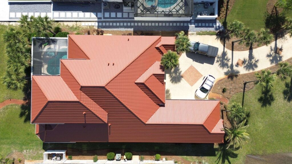 belleview roof aerial view pool