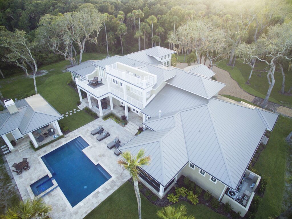florida roofing contractor aerial view of roof