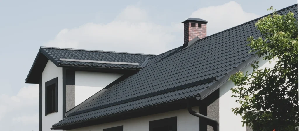 black metal roof home modern