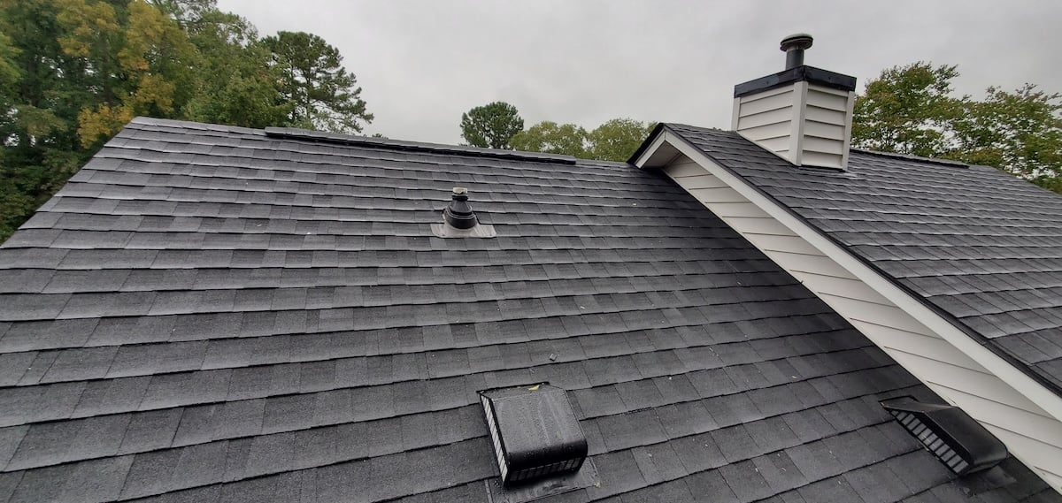 New roof on a white house