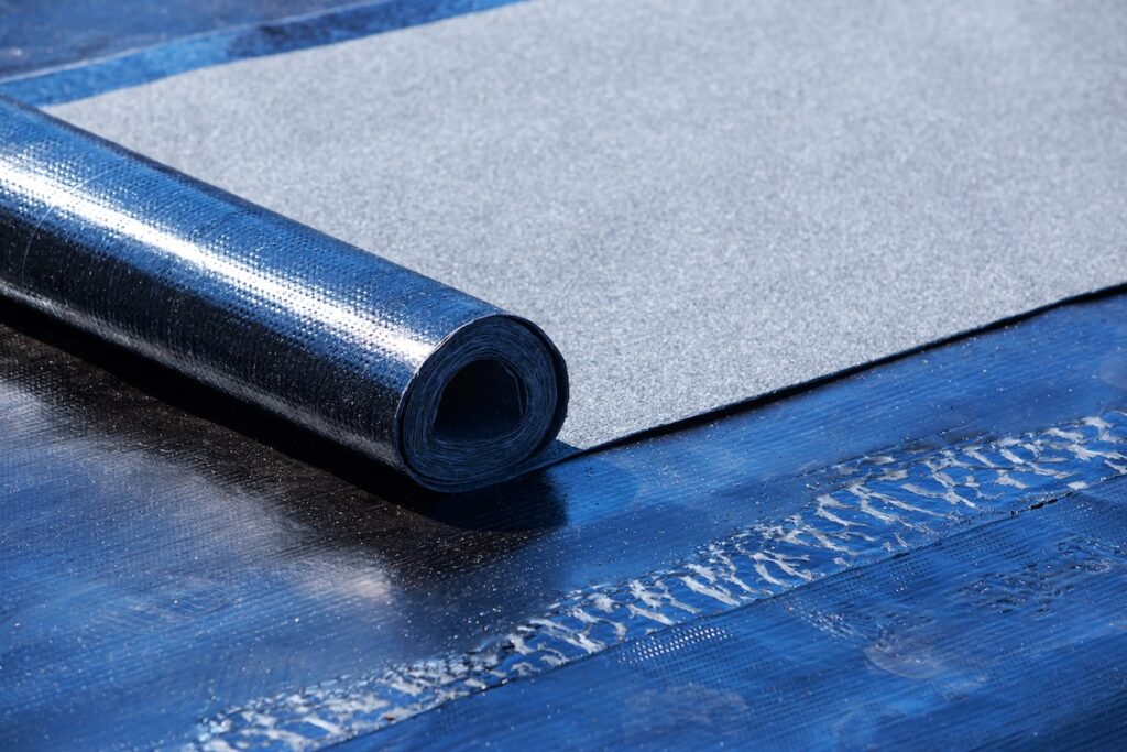 One roll of roofing material a close up