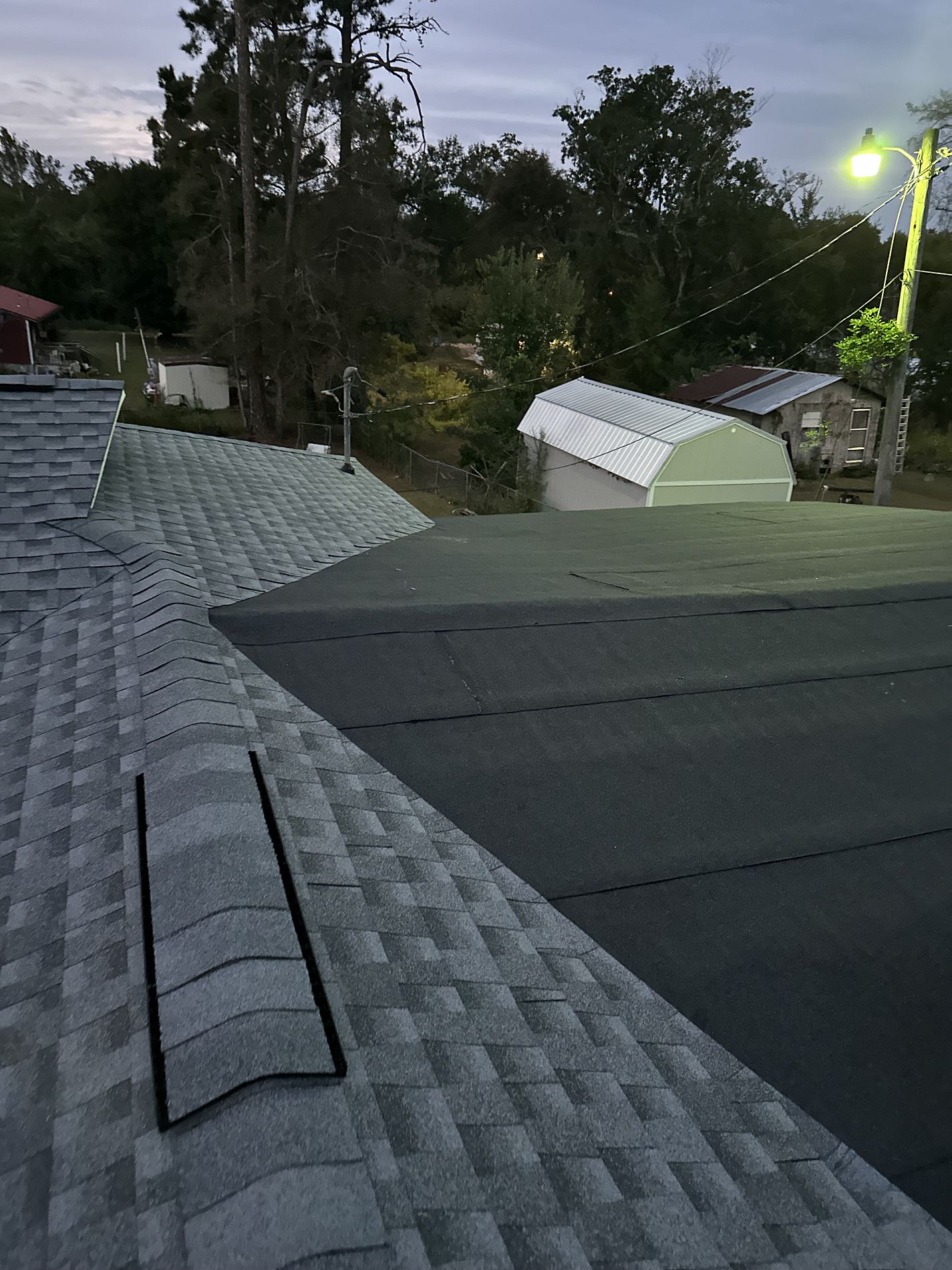 Pewter Grey GAF Timberline HDZ shingle roof repair completed in Sneads, Florida