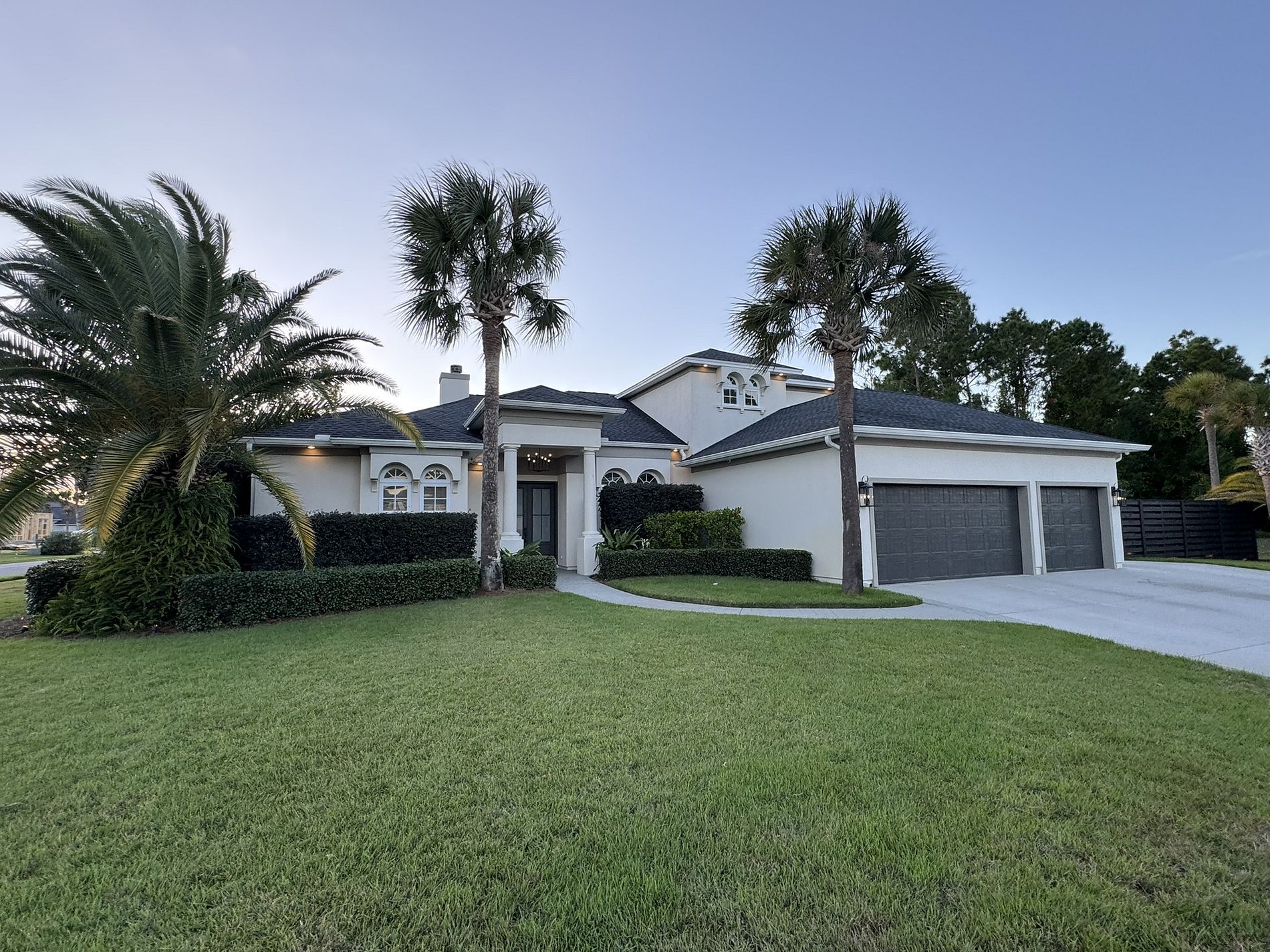Black architectural shingle roof replacement on a residential home in Panama City Beach, Florida