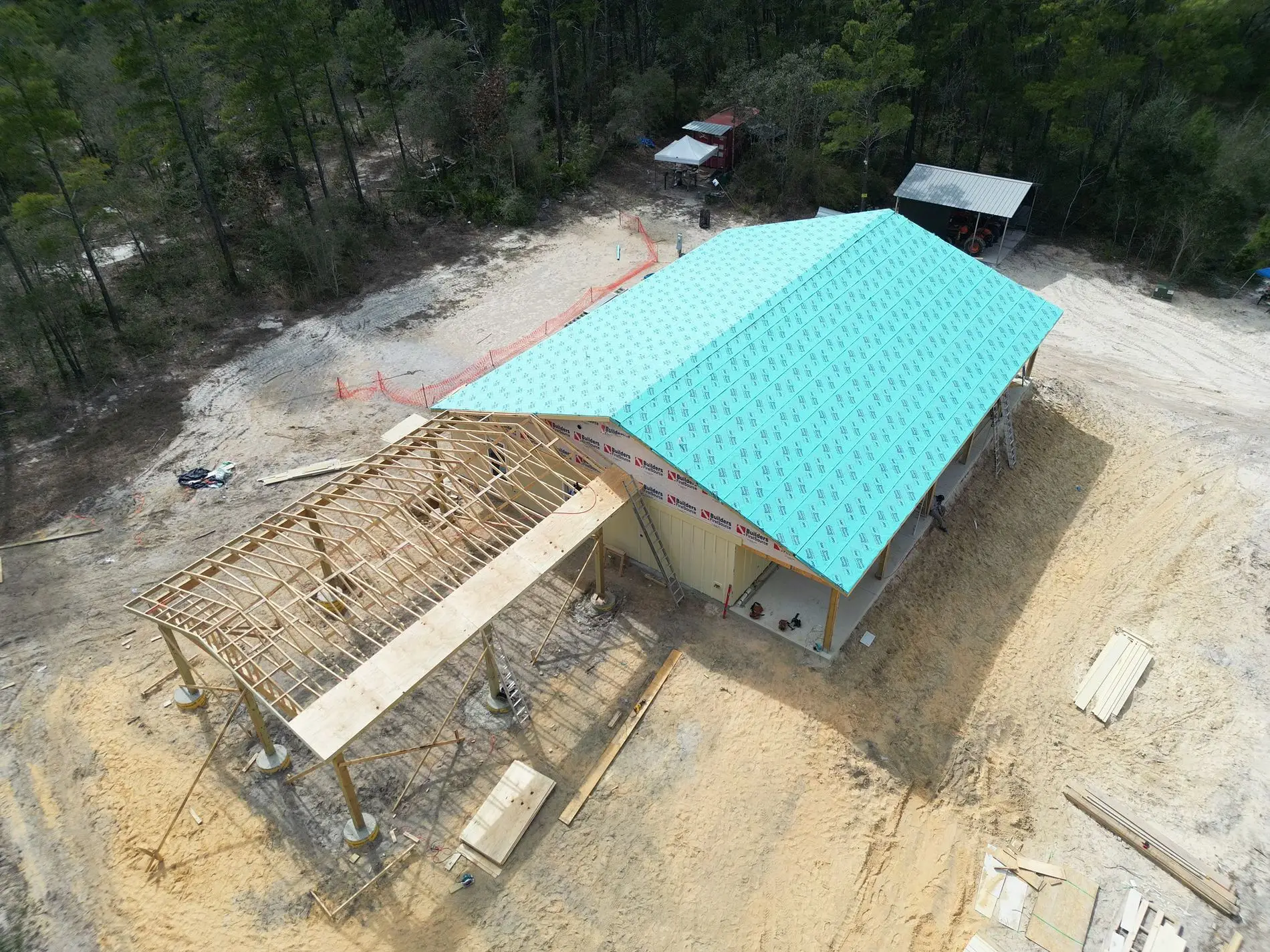 Synthetic roof underlayment installed on a new construction home in Florida