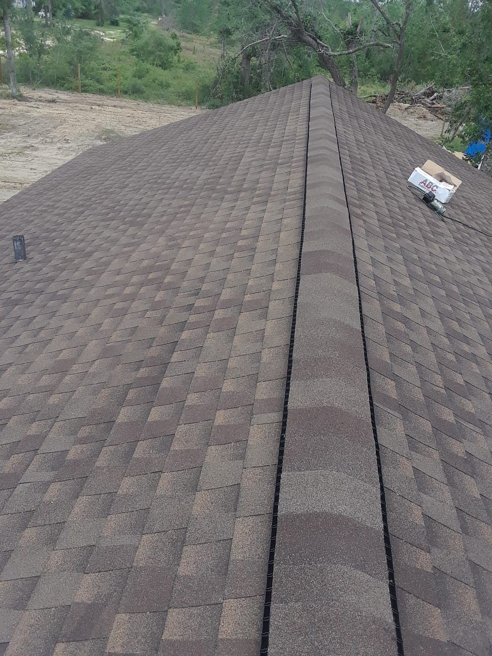 Barkwood GAF Timberline HDZ architectural shingle roof installed on a home in Altha, Florida