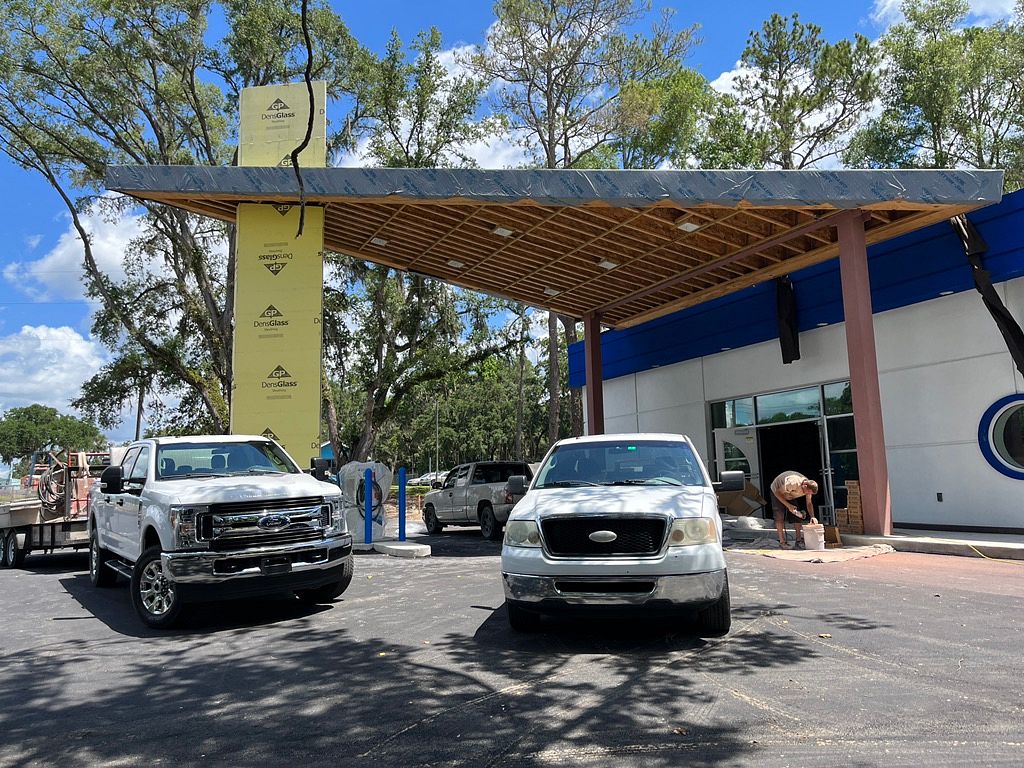 GAF EverGuard TPO roofing installation on a commercial new construction project in Ocala, Florida