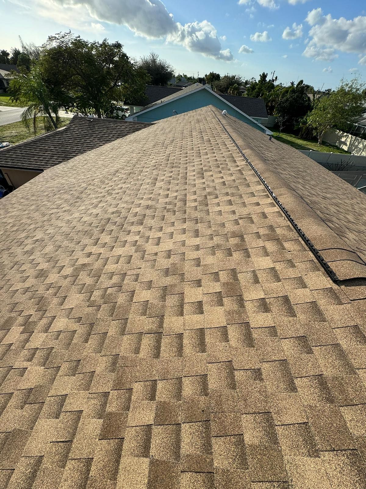Shakewood GAF Timberline HDZ architectural shingle roof installed on a home in Clearwater, Florida
