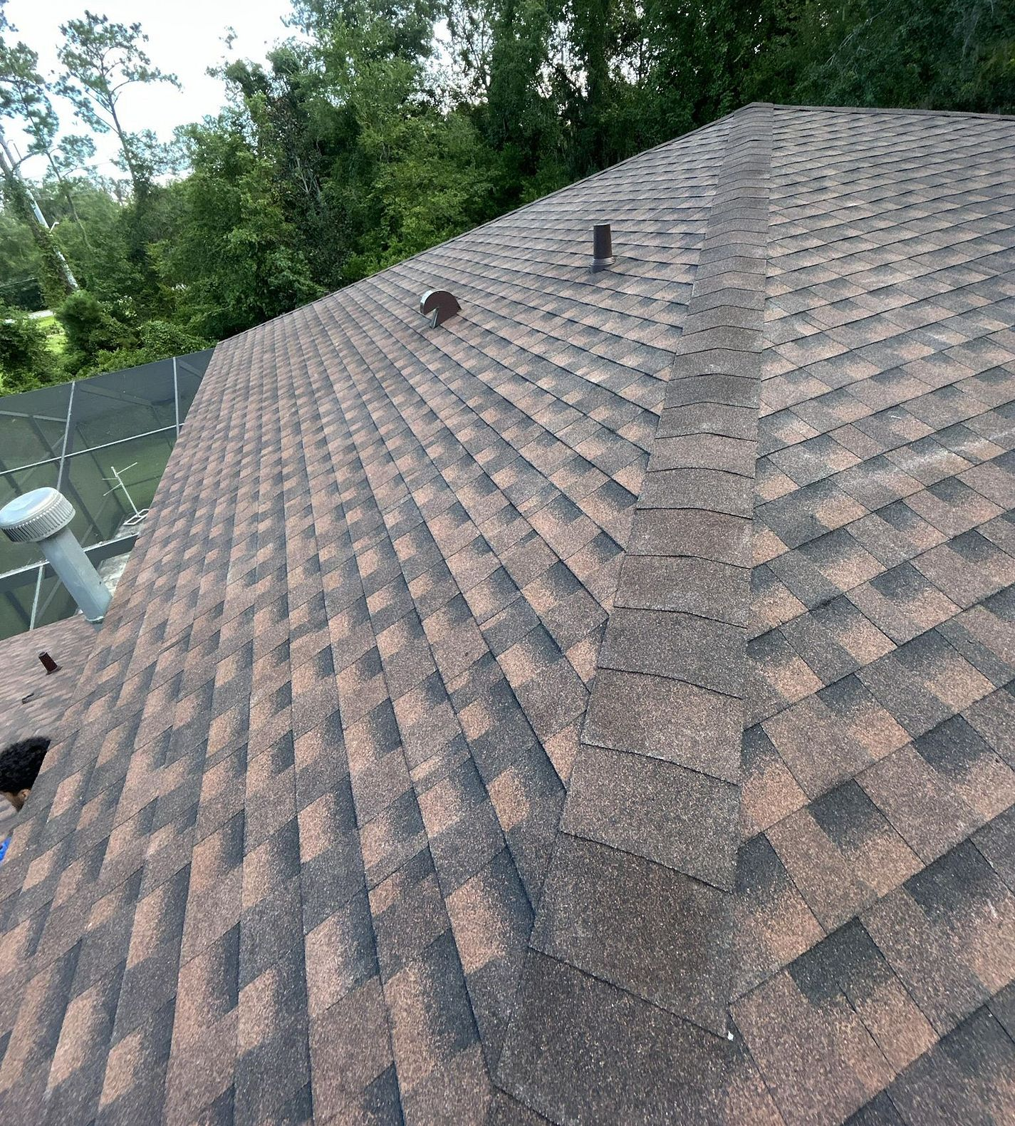 Hickory GAF Timberline HDZ architectural shingle roof installed on a home in Gainesville, Florida