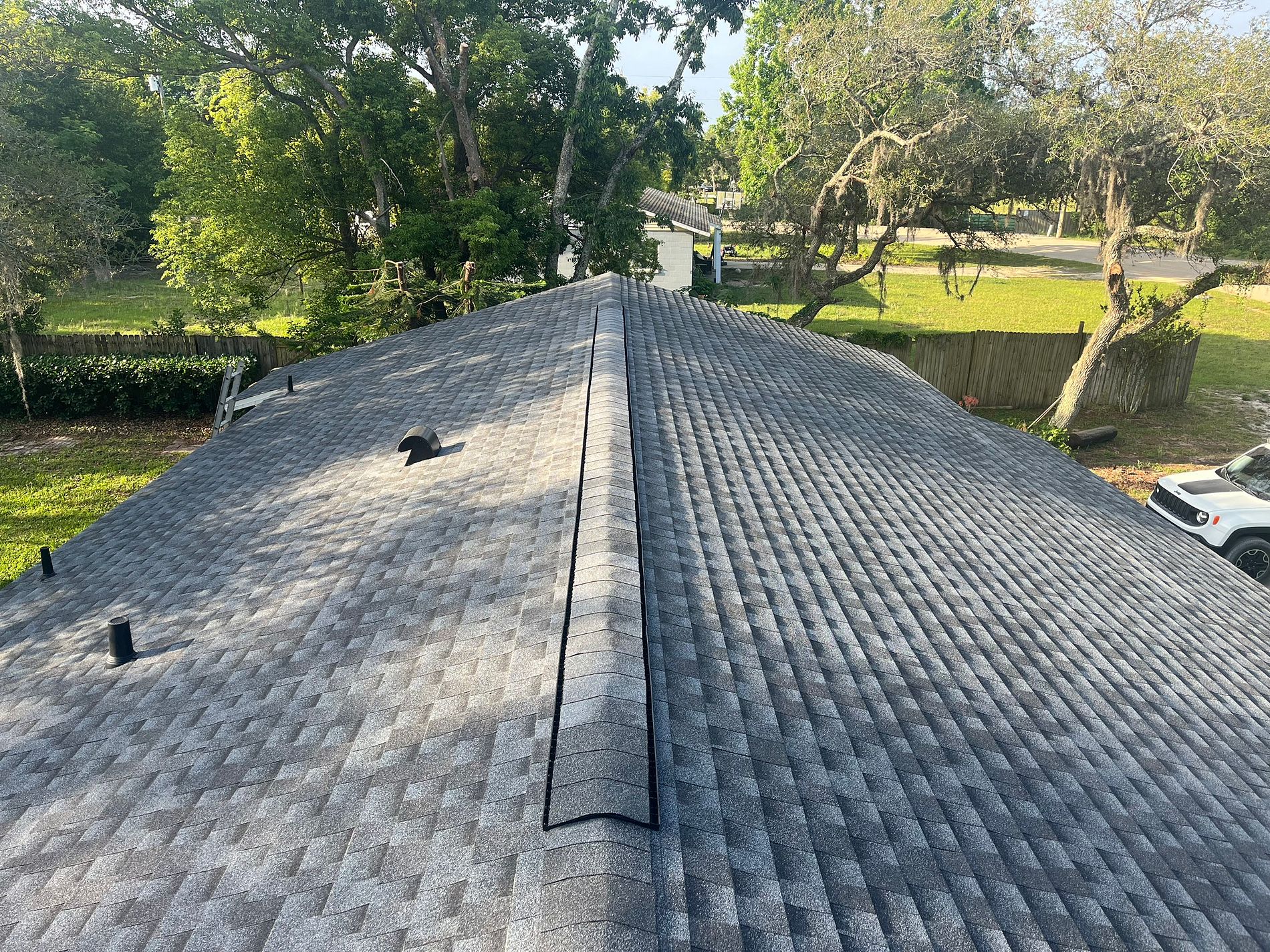 Pewter Gray GAF Timberline HDZ architectural shingle roof installed on a home in Okeechobee, Florida