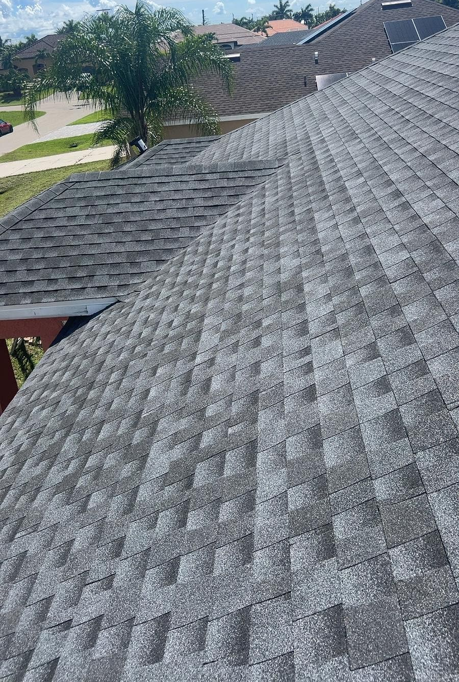Pewter Gray GAF Timberline HDZ architectural shingle roof installed on a home in West Palm Beach, Florida