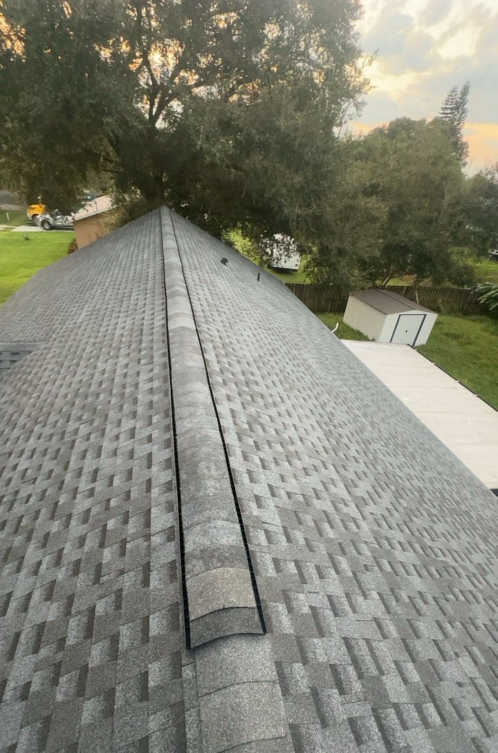 Pewter Gray GAF Timberline HDZ architectural shingle roof installed on a home in Kissimmee, Florida