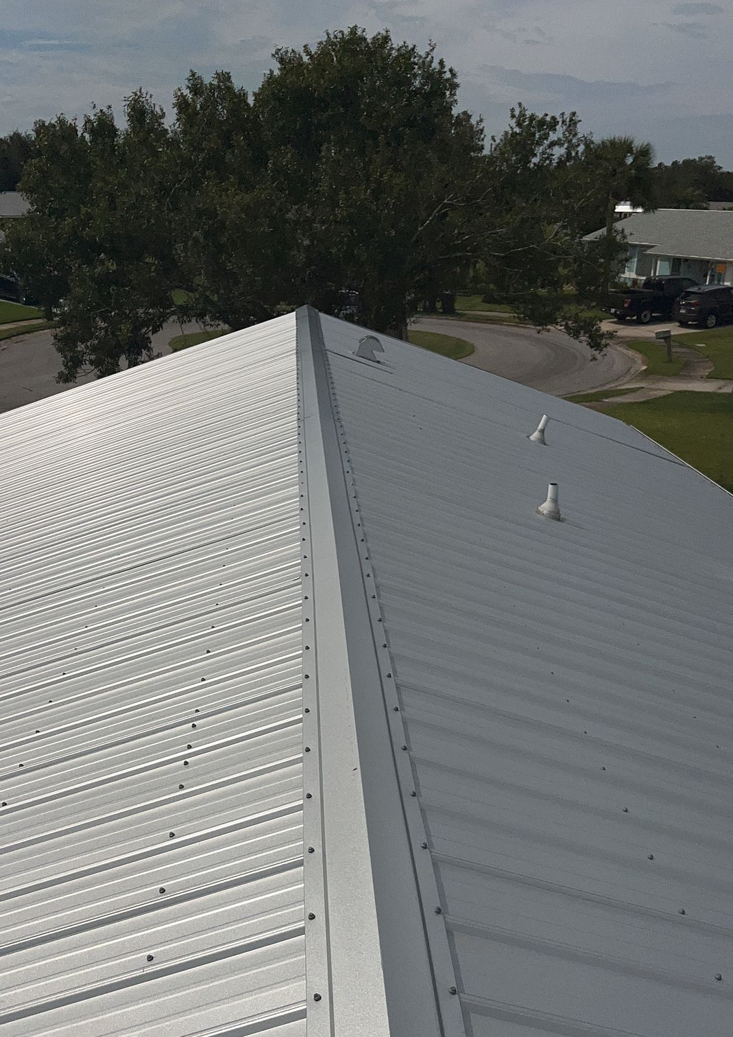 Galvalume exposed-fastener metal roof installed on a property in Muse, Florida