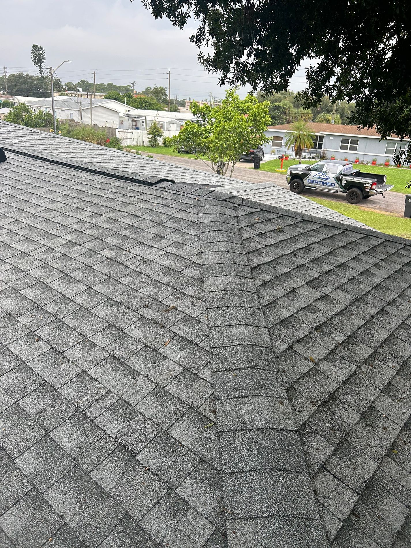 Driftwood GAF Timberline HDZ architectural shingle roof installed on a home in Bradenton, Florida