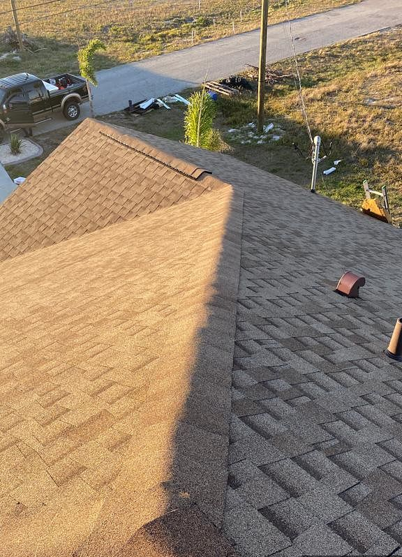 Shakewood GAF Timberline HDZ architectural shingle roof installed on a home in Apollo Beach, Florida