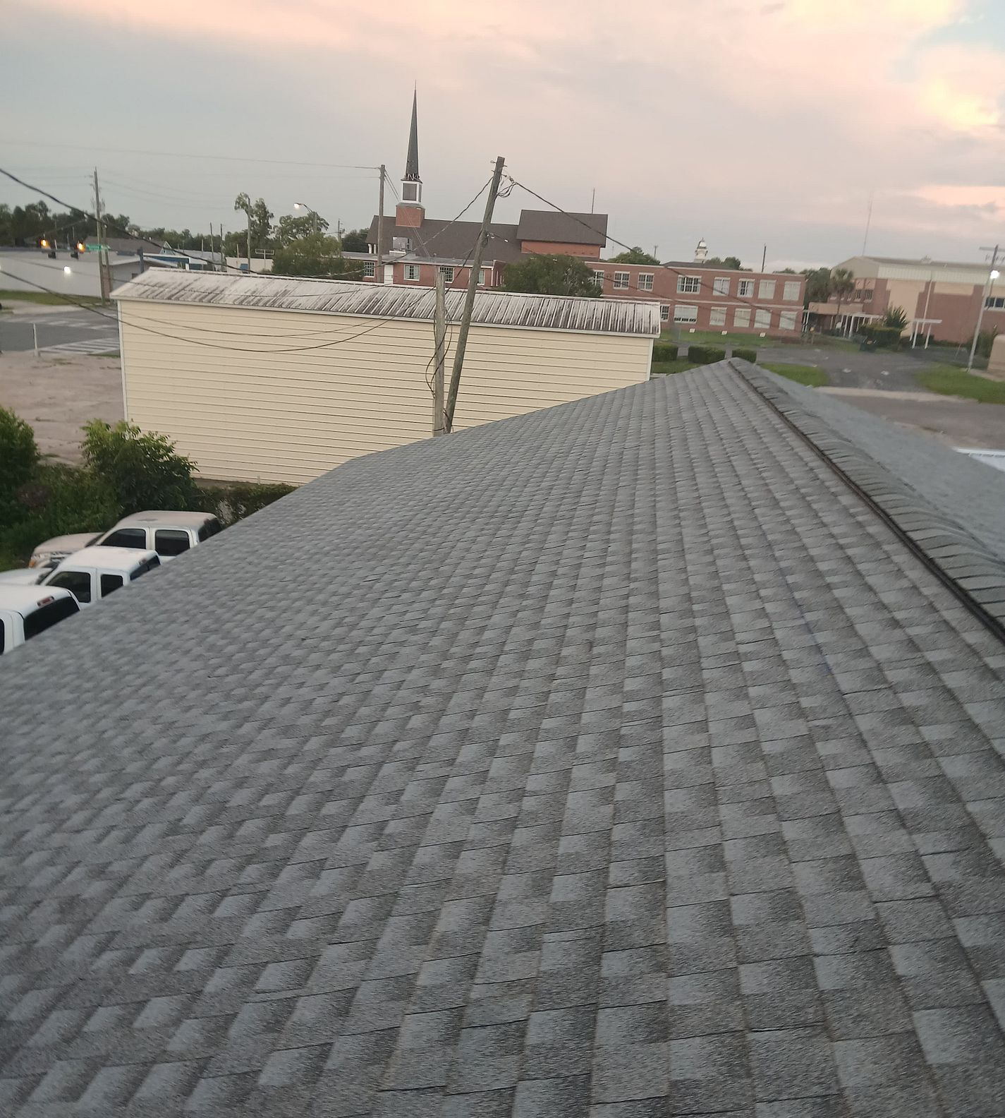 Mission Brown GAF Timberline HDZ architectural shingle roof installed on a home in Live Oak, Florida