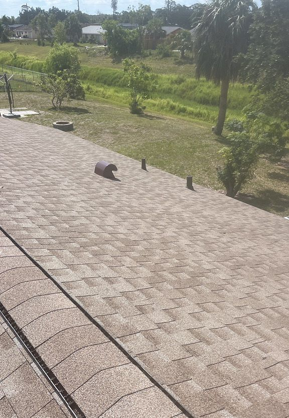 Driftwood GAF Timberline HDZ architectural shingle roof installed on a home in Muse, Florida