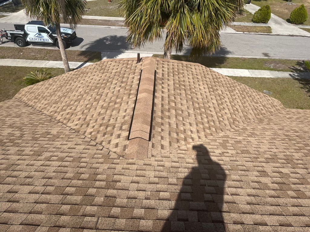 Shakewood GAF Timberline HDZ architectural shingle roof installed on a home in Trenton, Florida