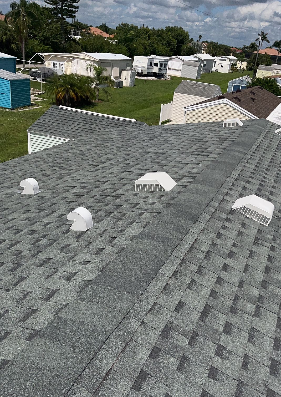 Slate GAF Timberline HDZ architectural shingle roof installed on a home in Stuart, Florida