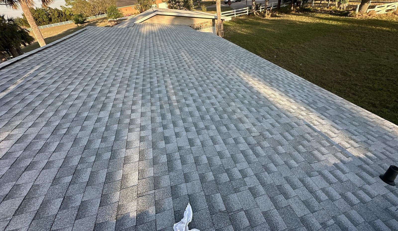 Charcoal GAF Timberline HDZ architectural shingle roof installed on a home in Taylor Creek, Florida