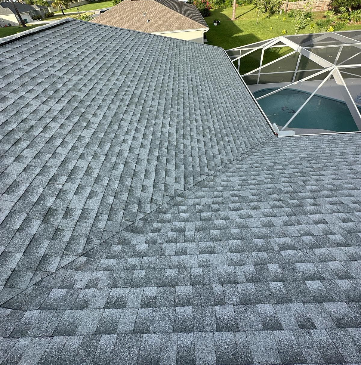 Charcoal GAF Timberline HDZ architectural shingle roof installed on a home in Hollywood, Florida