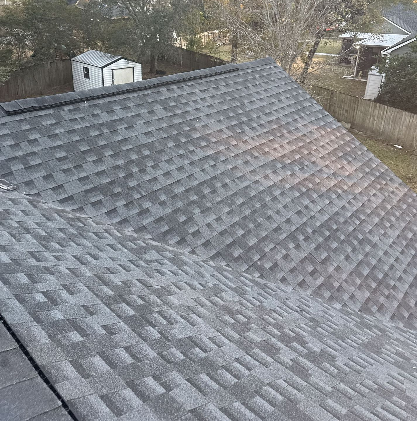 Charcoal GAF Timberline HDZ architectural shingle roof installed on a home in Lake City, Florida