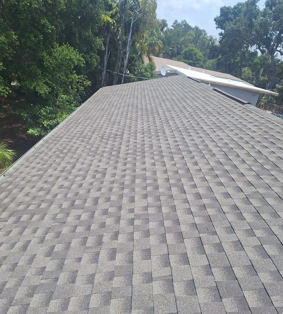 Hickory GAF Timberline HDZ architectural shingle roof installed on a home in Sarasota, Florida