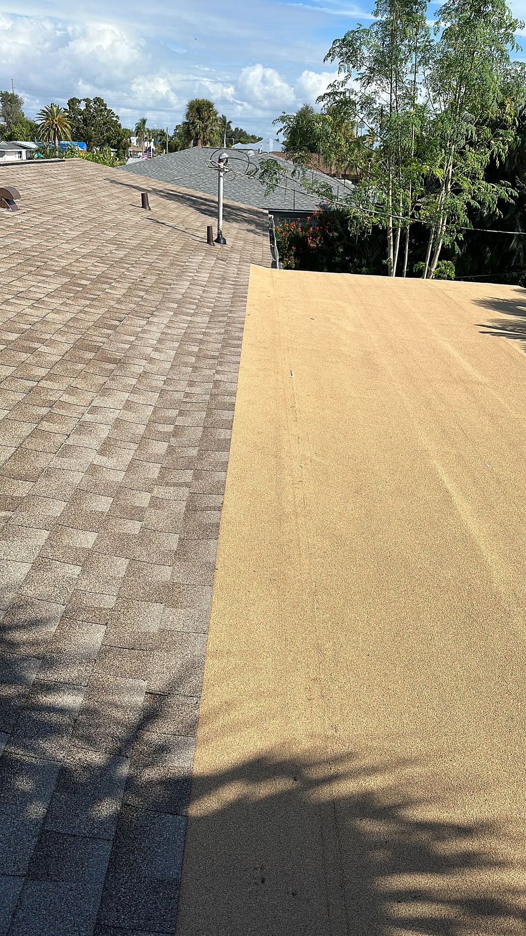 Shakewood GAF Timberline HDZ architectural shingle roof installed on a home in Palmetto, Florida