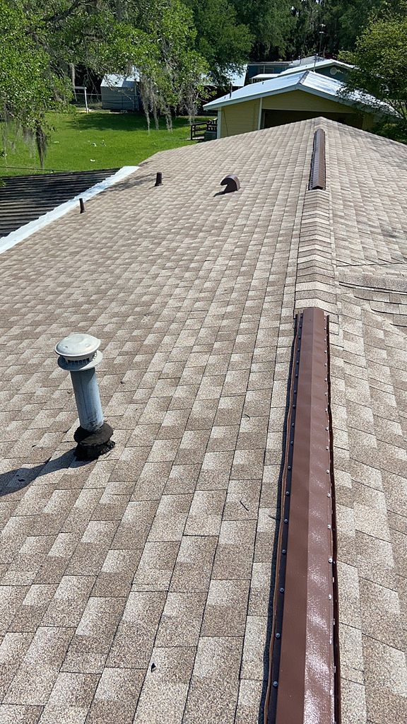 Driftwood GAF Timberline HDZ architectural shingle roof installed on a home in Orange Park, Florida