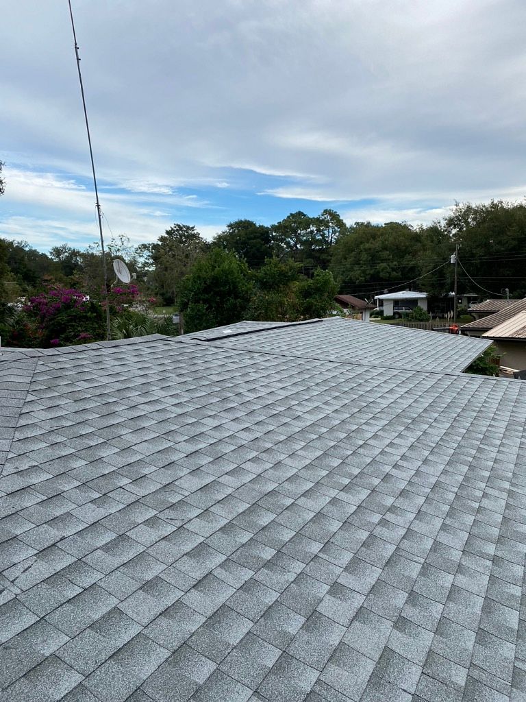 Birchwood GAF Timberline HDZ shingle roofing system on a residential property in Palatka, Florida
