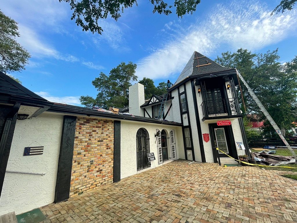Black GAF Timberline architectural shingle commercial reroof at Castle Carpets in Ocala, Florida